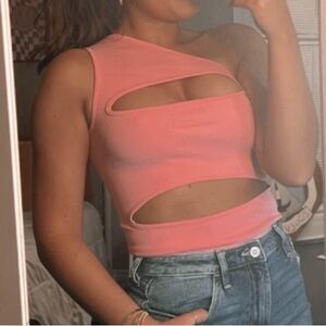 Pink one shoulder top